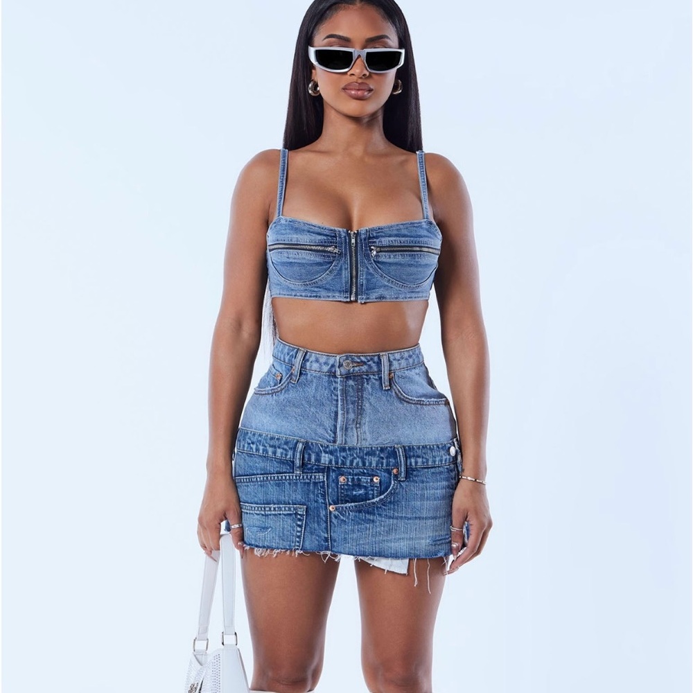 Fashion Nova reworked denim skirt
